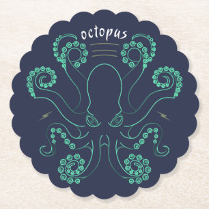 Dessous-de-verre En Papier Tentacules de céphalopodes octopus