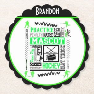 Dessous-de-verre En Papier Terminologie de hockey sur gazon pour garçons en v