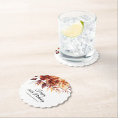 Dessous-de-verre En Papier Terracotta Orange Fall Flowers 80e anniversaire (En situation)