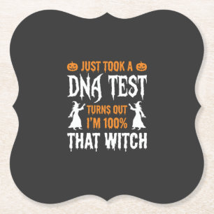 Dessous-de-verre En Papier Test ADN sorcière drôle Halloween Graphique
