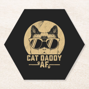 Dessous-de-verre En Papier Tête de papa chat AF vintage drôle pour hommes