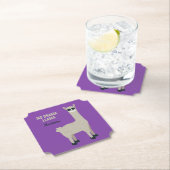 Dessous-de-verre En Papier Texte fait sur commande de lama frais et dessous (En situation)