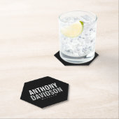 Dessous-de-verre En Papier Texte moderne moderne en noir gras (En situation)