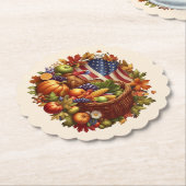 Dessous-de-verre En Papier Thanksgiving/American/Turkey/Fall (Incliné)