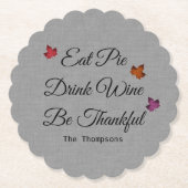 Dessous-de-verre En Papier Thanksgiving personnalisable (Devant)