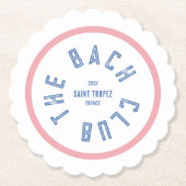 Dessous-de-verre En Papier The Bach Club Crête Bleue Rayure Rose (Devant)