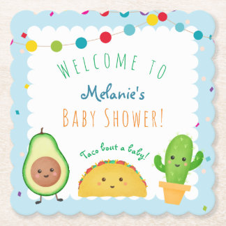 Dessous-de-verre En Papier Thème Taco | Thème Fiesta | baby shower coloré
