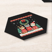 Dessous-de-verre En Papier Three Cat Funny Christmas Cat Ugly Xmas Sweater Me (Incliné)