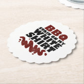 Dessous-de-verre En Papier Tige barbecue sur mon blanc (Incliné)