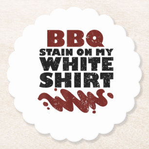 Dessous-de-verre En Papier Tige barbecue sur mon blanc