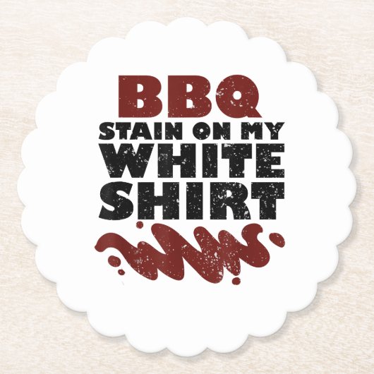 Dessous-de-verre En Papier Tige barbecue sur mon blanc (Devant)