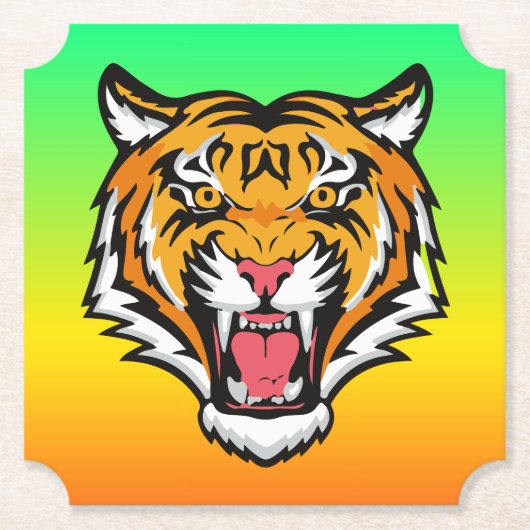 Dessous-de-verre En Papier Tigre torche tête-25818 (Devant)