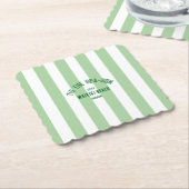 Dessous-de-verre En Papier Tis SeaSon Custom Beach Christmas Green Stripe (Incliné)