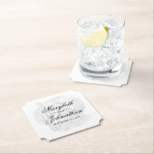 Dessous-de-verre En Papier Toile & Calligraphie Mariage modifiable (En situation)