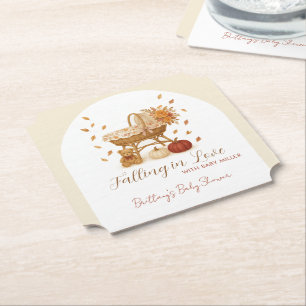 Dessous-de-verre En Papier Tomber dans l'amour Baby shower d'automne