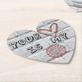 Dessous-de-verre En Papier Ton coeur est mon boussole (Incliné)