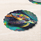 Dessous-de-verre En Papier Tortue de mer (Incliné)