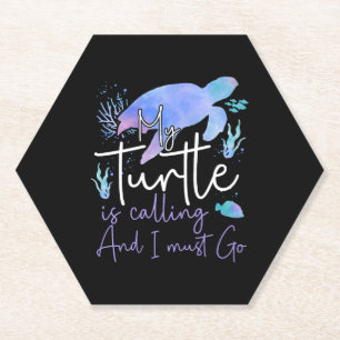 Dessous-de-verre En Papier Tortue de mer Aquarelle Mon