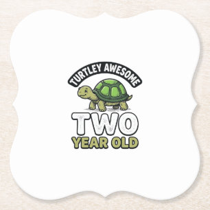 Dessous-de-verre En Papier Tortue Deux Ans Anniversaire Vintage Gravure Shi