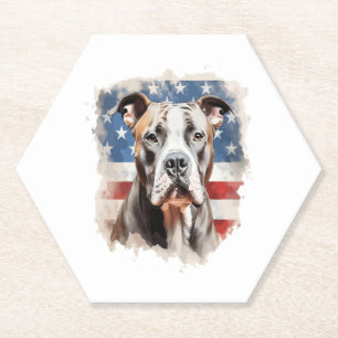 Dessous-de-verre En Papier TOUS LES AMÉRICAINS Amateurs de CHIENS pit bull