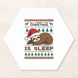 Dessous-de-verre En Papier Tout Ce Que Je Veux Pour Noël Est Le Sommeil - Drô