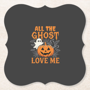 Dessous-de-verre En Papier Tout les fantômes m'aiment Halloween Design_1