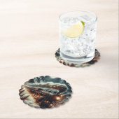 Dessous-de-verre En Papier Train de nuit d'hiver/Noël (En situation)