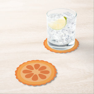Dessous-de-verre En Papier Tranche d'orange mignonne