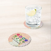 Dessous-de-verre En Papier Travailleur social, Pastel Springtime Design, (En situation)