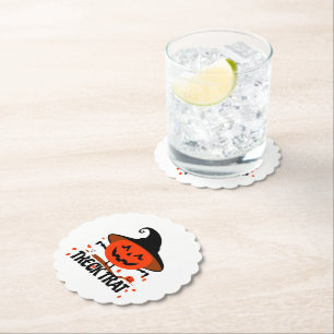 Dessous-de-verre En Papier Treck Trat Citrouille Sourire