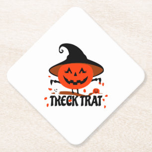 Dessous-de-verre En Papier Treck Trat Citrouille Sourire
