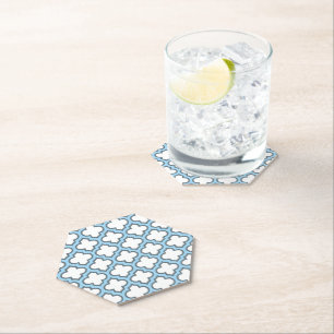 Dessous-de-verre En Papier Trellis bleu blanc et bébé, treillis, Quatrefoil