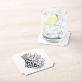 Dessous-de-verre En Papier Triangles floraux, dessin Tangle -  (En situation)