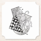 Dessous-de-verre En Papier Triangles floraux, dessin Tangle -  (Devant)