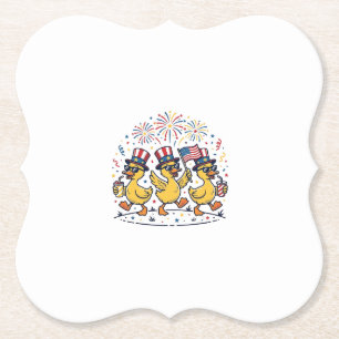 Dessous-de-verre En Papier Trio de canards patriotiques Chemise vintage 4 jui