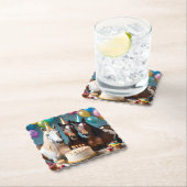 Dessous-de-verre En Papier Trois Chevaux Piebald fête d'anniversaire, (En situation)