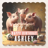Trois petits cochons gâteau d'anniversaire