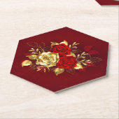 Dessous-de-verre En Papier Trois Roses de bijoux (Incliné)