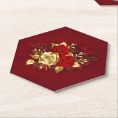 Dessous-de-verre En Papier Trois Roses de bijoux (Incliné)