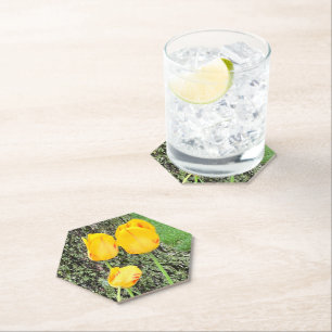 Dessous-de-verre En Papier Trois Tulipes Jaunes /