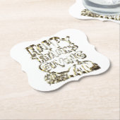 Dessous-de-verre En Papier Typographie bon thanksgiving Citrouille de récolte (Incliné)