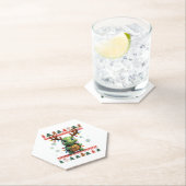 Dessous-de-verre En Papier Ugly Xmas Sweater Style Lighting Turtle Christmas  (En situation)