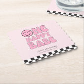 Dessous-de-verre En Papier Un Bébé heureux, joyeux visage rose (Incliné)