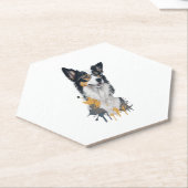 Dessous-de-verre En Papier Un chien mignon Bordure Collie (Incliné)