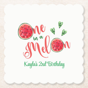 Dessous-de-verre En Papier Un dans un Melon Premier anniversaire