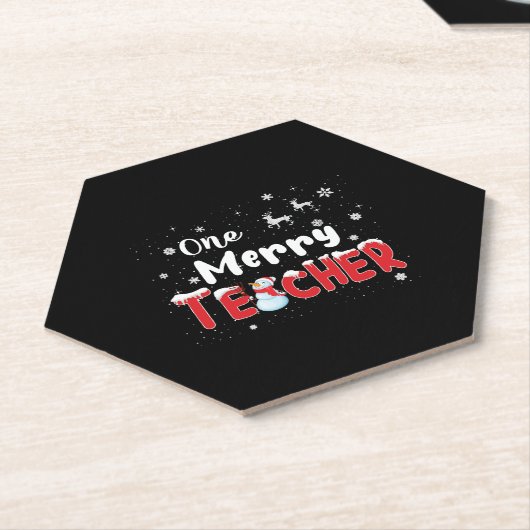 Dessous-de-verre En Papier Un joyeux enseignant Snowman Enseigner Noël (Incliné)