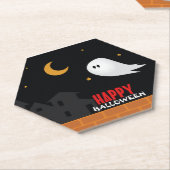 Dessous-de-verre En Papier Un mignon fantôme errant dans les rues la nuit (Incliné)