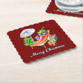 Dessous-de-verre En Papier Un Noël au chili sur la plage (Incliné)