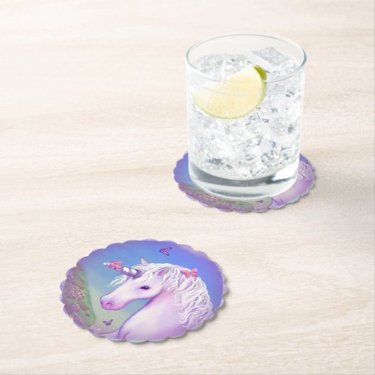 Dessous-de-verre En Papier Un paradis mauve (En situation)