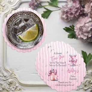 Dessous-de-verre En Papier Un Tini sucré Un Coquette Rose Baby shower fille